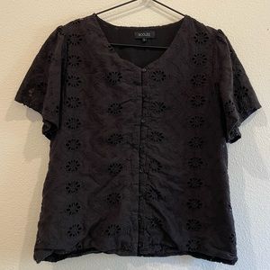 EUC Roolee Eyelet Button Down Blouse